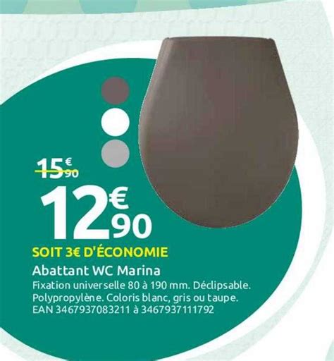 Promo Abattant Wc Marina Chez Mr Bricolage Icatalogue Fr