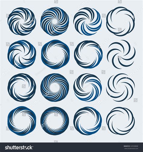 Set Spiral Swirls Logo Design Elements Stock Illustration 329338808