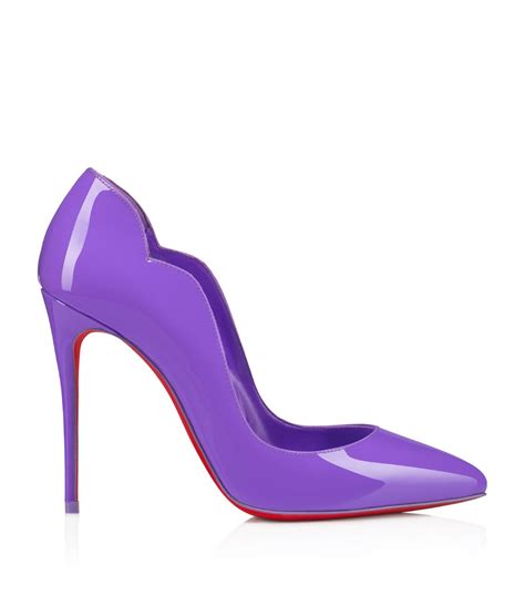 Womens Christian Louboutin Purple Hot Chick Patent Leather Pumps 100