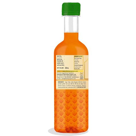 Passion Fruit Mocktail Syrup 300ml Dhampur Green