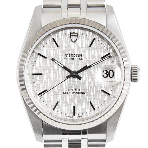 Tudor Prince Date Steel 34mm Silver ‘linen’ Dial Ref 74034 For 4 057 For Sale From A