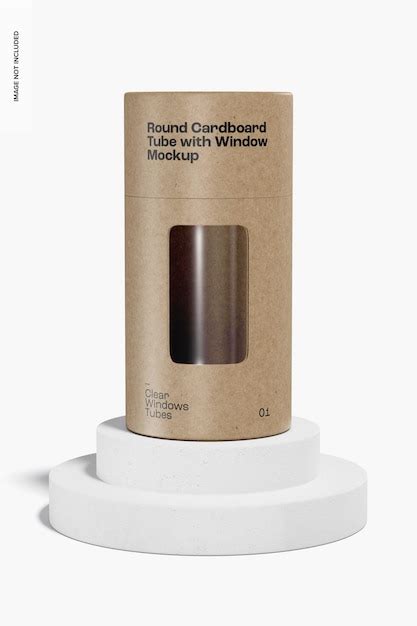 Tube Rond En Carton Avec Maquette De Fenêtre Sur Podium PSD Premium