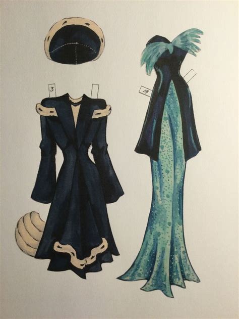 An Illustration Of Two Dresses And A Hat