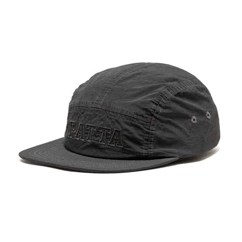 Garment Dye Nylon 5 Panel Cap Black