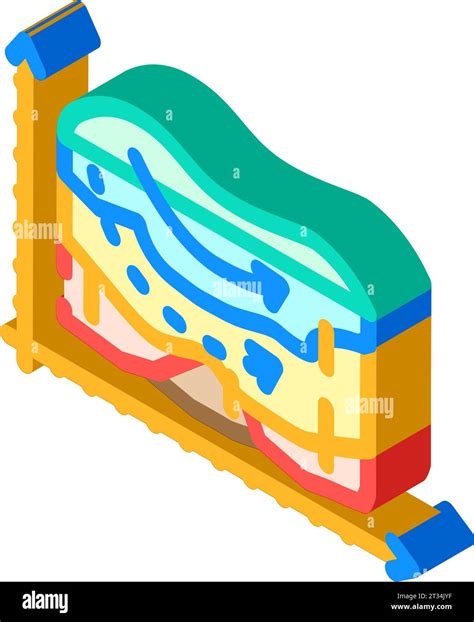 modelo hidrogeológico hidrogeólogo icono isométrico ilustración