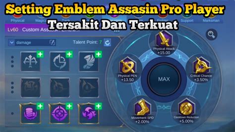 Tutorial Cara Setting Emblem Assasin Tersakit Dan Terkuat