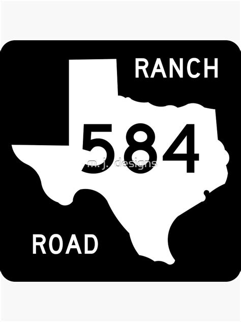 Pegatina Señal De Tráfico Para Texas Ranch Road No 584 De La Granja