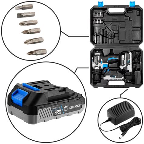 Parafusadeira Furadeira Brushless 3 8 Pol 42Nm Bateria DEKO Brasil