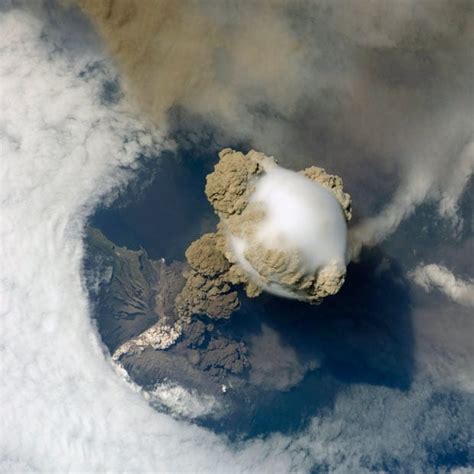 Erupting Volcanoes Photographed From Space