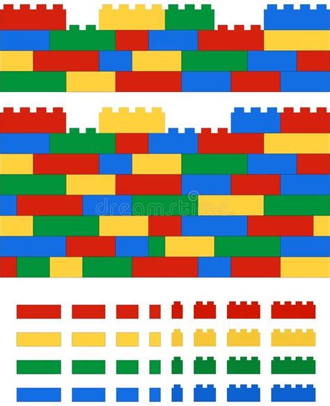 Realistic 2D vector lego wall. Front side view on seamless lego wall from vector , #affiliate, # ...