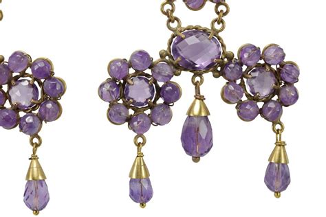 Proantic Boucles D Oreilles Anciennes Or Amethyste