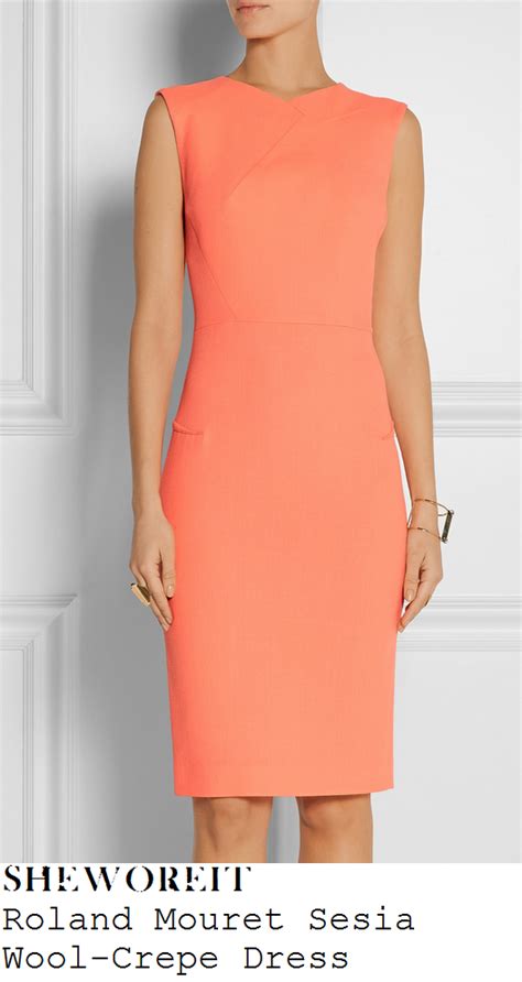 Sheworeit Lucy Mecklenburgh S Roland Mouret Sesia Bright Coral Orange