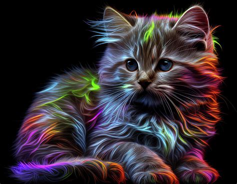 Abstract Art Featuring a Cat Digital Art by By Sofia - Fine Art America