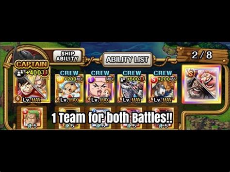 OPTC Brawl Vs Kaido Big Mom 40 Stam 1 Team For Both Battles