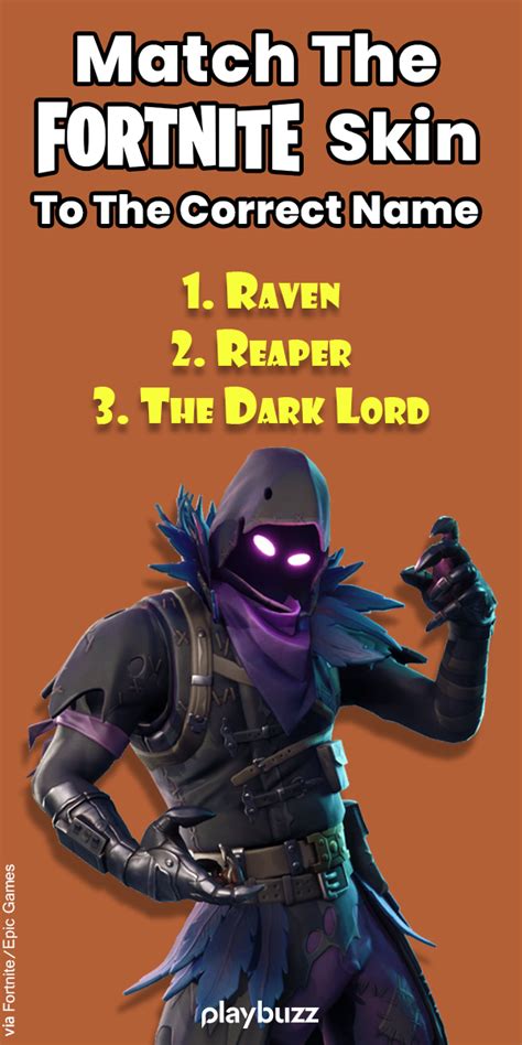 Match The Fortnite Skin To The Correct Name - Playbuzz Quiz Buzzfeed ...