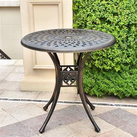 Bloomsbury Market Akshara Metal Outdoor Bistro Table Reviews Wayfair