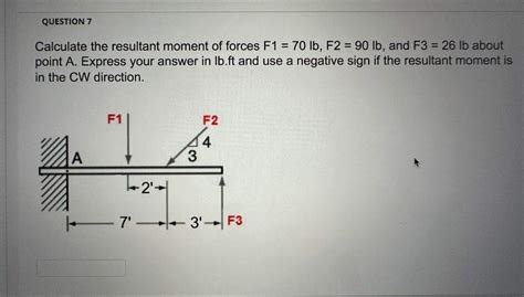 Solved Calculate The Resultant Moment Of Forces