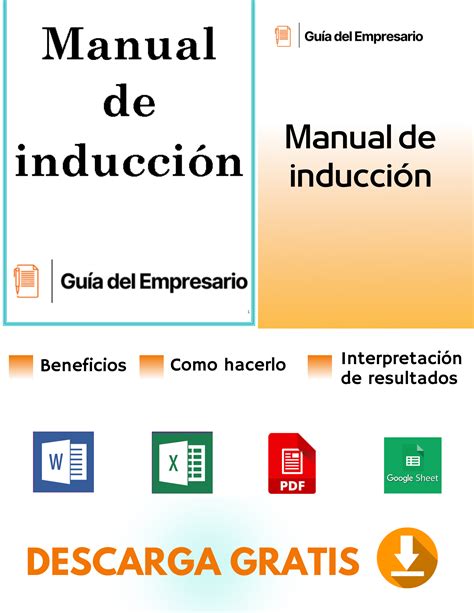 Manual de inducción Plantillas Excel Word PDF 2024