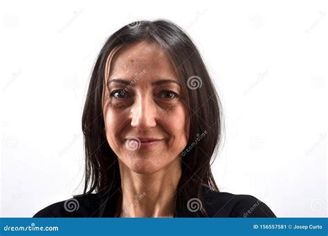 Portrait Of A Middle Aged Woman Without Makeup Stock Image Image Of