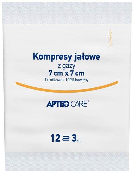 APTEO CARE Kompresy jałowe z gazy 7x7cm 3 sztuki 14702859995