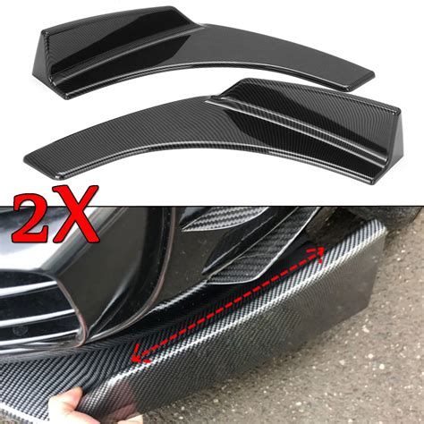 Car Truck Body Kits Pairs Car Carbon Fiber Look Front Bumper Fins