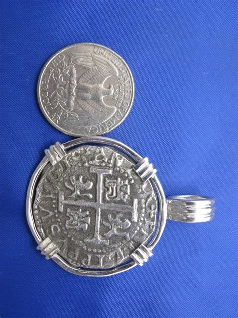 Large Sterling Silver Replica Pirate Coin Piece Of Eight Etsy