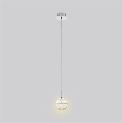 Eglo Montefio Chrome Moderncontemporary White Glass Globe Led Mini Hanging Pendant Light In The