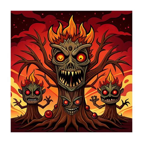 Horror Tree Vector Illustration Premium Ai Generated Vector