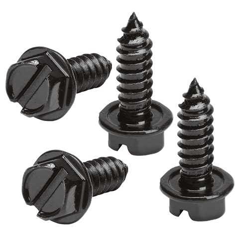 OttoSpeed Rustproof License Plate Screws (4-Pack, Black Stainless Steel ...