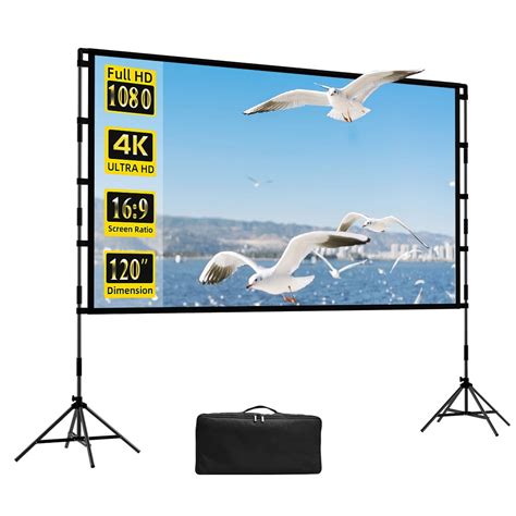 Projector Screen Stand Gainvane Inch Portable Projection Screen