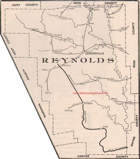 Reynolds County, Missouri 1904 Map