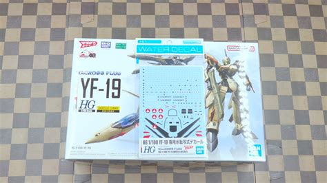 BANDAI HG 1 100 YF 19 MACROSS 40週年紀念 MANUAL WATER DECALS UNBOXING