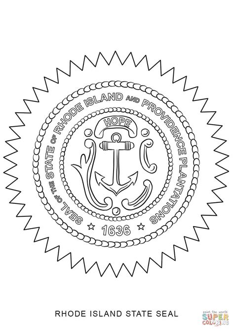 Rhode Island State Seal Coloring Page - Free Printable Coloring Pages