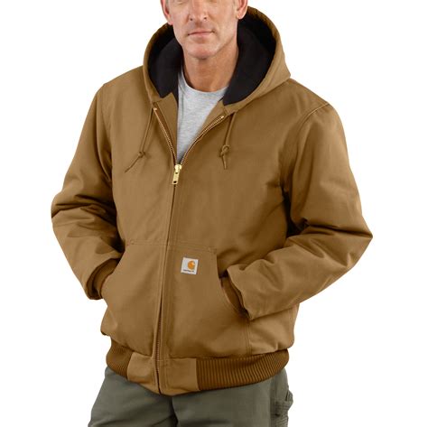 Mens Carhartt Quilted Flannel Lined Duck Active Jacket