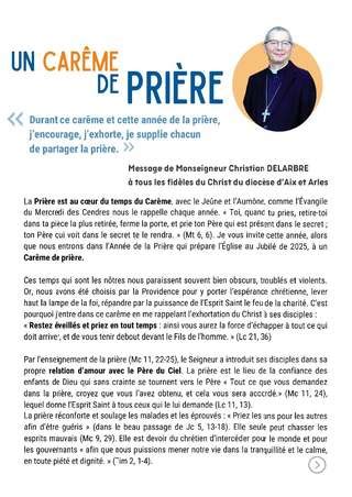 Message de Mgr Christian Delarbre à loccasion du carême