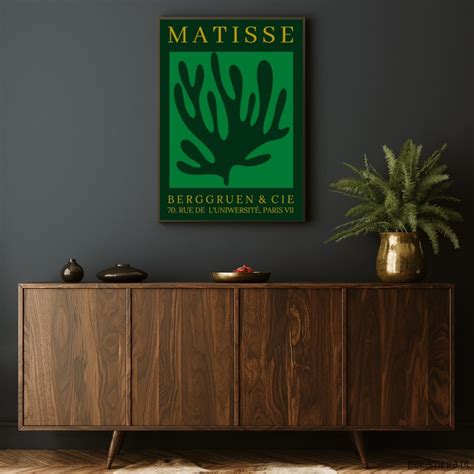 Plakat Henri Matisse Grafika botaniczna Zielona ilustracja Złote