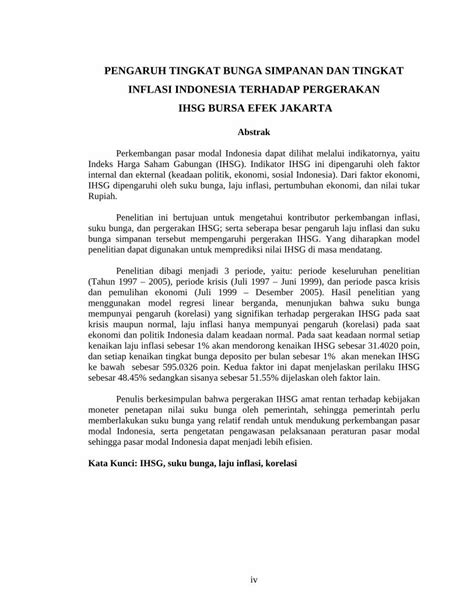 Pdf Pengaruh Tingkat Bunga Simpanan Dan Pdf Fileihsg Dipengaruhi