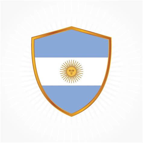 vector de bandera argentina con marco de escudo 3256795 Vector en Vecteezy