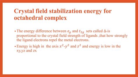 Crystal Field Stabilization Energy Ppt