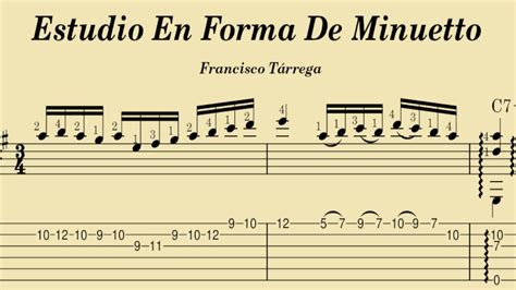 Estudio En Forma De Minuetto Francisco Tárrega Tablatura YouTube