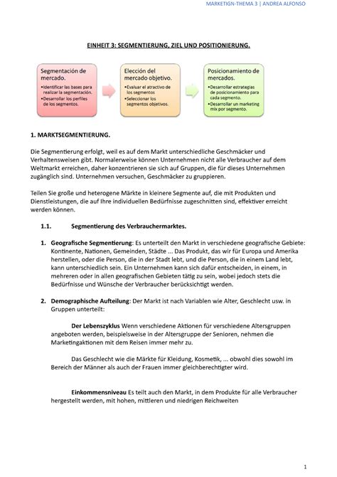 Thema 3 Vorlesungsnotizen 3 EINHEIT 3 SEGMENTIERUNG ZIEL UND