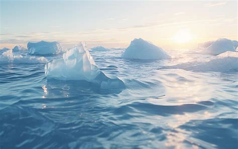 Premium AI Image | Ice sheets melting in the arctic ocean or waters