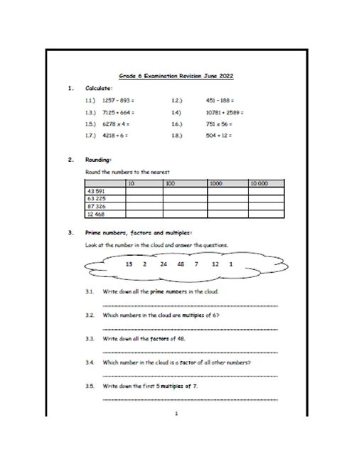 Grade 6 Mathematics June Exam Revision Booklet • Teacha