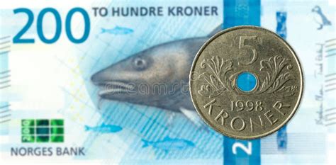 Some New 100 And 200 Norwegian Krone Bank Notes Stock Photo Image Of