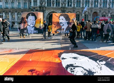 Paris France French Ngos Climate Crisis Demonstration Crowd Scene