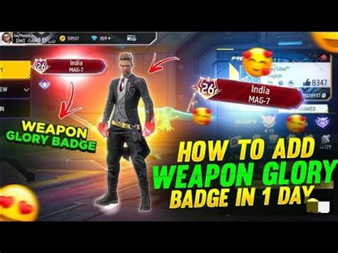 Weapon Glory Badge In 1 Day Cs Br Hidden Trick Garena Free Fire