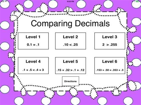 ‎Comparing Decimals ~ Greater Than, Less Than, or Equal? on the App Store