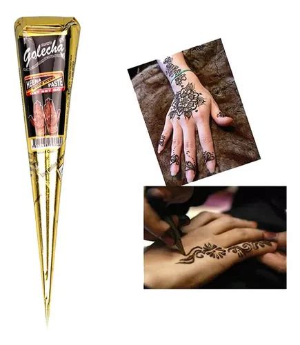 Tatuaje De Henna Indio Golecha Con Conos De Henna Negros De Cuotas