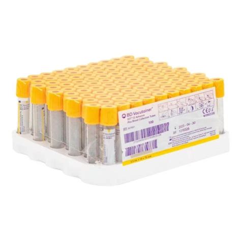 Tubos De Muestra 5 Ml Tapa Amarilla BD Vacutainer Con Suero Con Gel