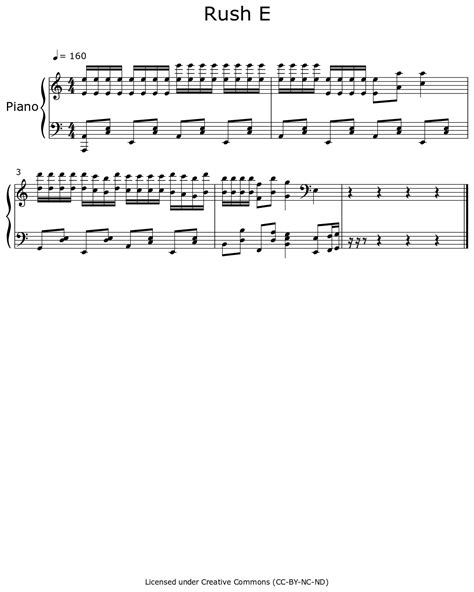 Rush E Sheet Music For Piano